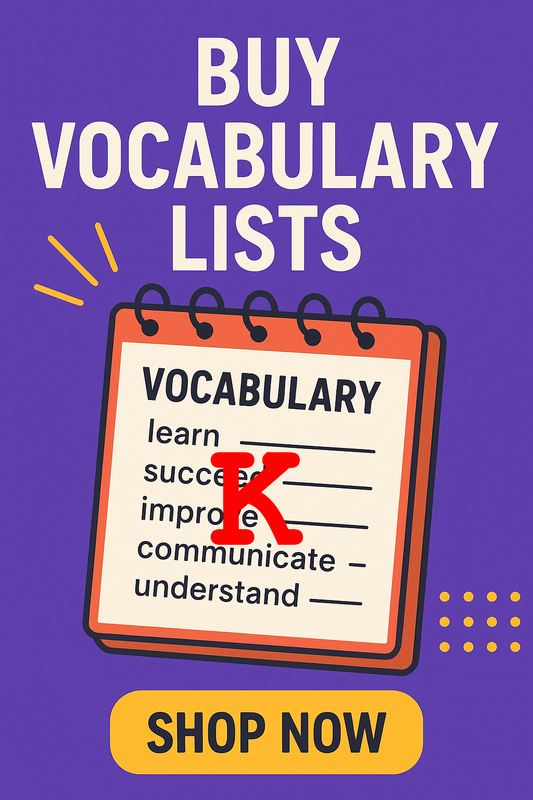 Word Up - Kindergarten Vocabulary List